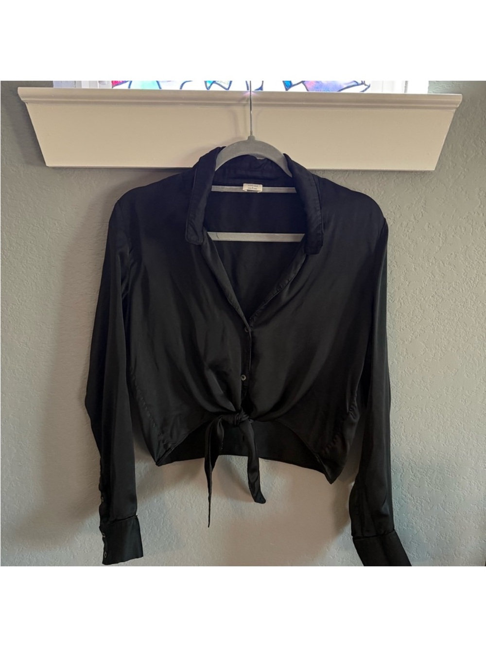 Wilfred Black Tie-Front Button Down Shirt